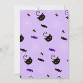 かわいい黒猫のハロウィンパーティー招待状 招待状 (裏面)