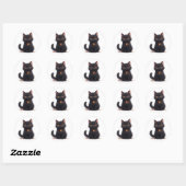 かわいい黒猫のハロウィンマジック 🎃 ラウンドシール (シート)