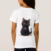 かわいい黒猫のハロウィンマジック 🎃 Tシャツ (裏面)