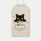 かわいい黒猫のハロウィン ギフトタグ (正面)