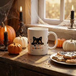 かわいい黒猫のハロウィン コーヒーマグカップ