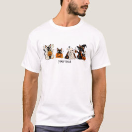かわいい黒猫のハロウィン コーヒー おばけ カボチャ Tシャツ