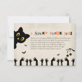 かわいい黒猫のハロウィン サンキューカード (裏面)