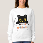 かわいい黒猫のハロウィン スウェットシャツ (正面)