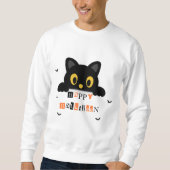 かわいい黒猫のハロウィン スウェットシャツ (正面)