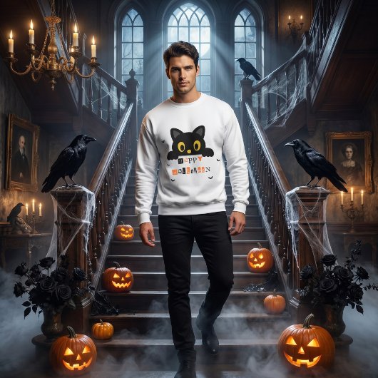 かわいい黒猫のハロウィン スウェットシャツ