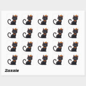 かわいい黒猫のハロウィン🎃 スクエアシール (シート)