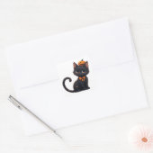 かわいい黒猫のハロウィン🎃 スクエアシール (封筒)