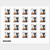 かわいい黒猫のハロウィン🎃 スクエアシール (シート)