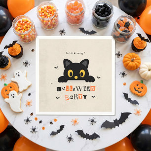 かわいい黒猫のハロウィン スタンダードカクテルナプキン