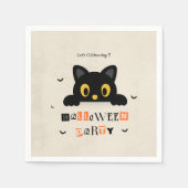 かわいい黒猫のハロウィン スタンダードカクテルナプキン (正面)