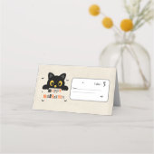 かわいい黒猫のハロウィン プレイスカード (正面)