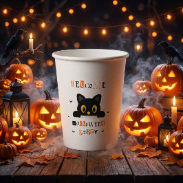 かわいい黒猫のハロウィン 紙コップ