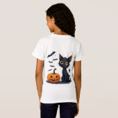 かわいい黒猫のハロウィン🎃 Tシャツ (裏面フル)