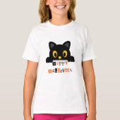 かわいい黒猫のハロウィン Tシャツ (正面)