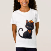 かわいい黒猫のハロウィン🎃 Tシャツ (正面)