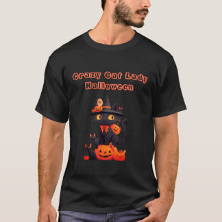 かわいい黒猫のハロウィンTシャツ, スプーク Tシャツ