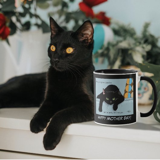 かわいい黒猫のベストキャットマム 母の日 マグカップ