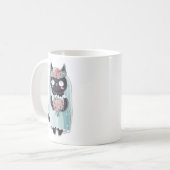 かわいい黒猫のベール姿 コーヒーマグカップ (正面左)
