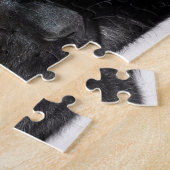 かわいい黒猫のポートレート ジグソーパズル (側面)