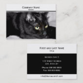 かわいい黒猫のポートレート 名刺 (正面/裏面)