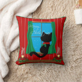 かわいい黒猫のメリークリスマスの休日の枕 クッション (ブランケット)
