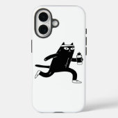 かわいい黒猫のランニングワークアウトフィットネス Case-Mate iPhoneケース (裏面)