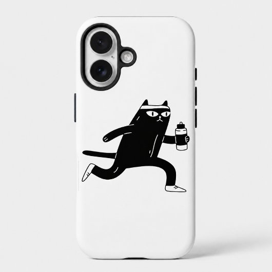 かわいい黒猫のランニングワークアウトフィットネス Case-Mate iPhoneケース