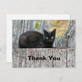 かわいい黒猫のログ写真ありがとう ポストカード (正面/裏面)