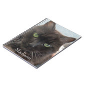 かわいい黒猫の写真パーソナライズされた名 ノートブック (左側)