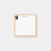 かわいい黒猫の前足がのぞいている文房具 ポストイット (正面)