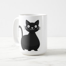 かわいい黒猫の大きな目 イラスト コーヒーマグカップ