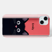 かわいい黒猫の子モダン猫パーソナライズされた名 Case-Mate iPhoneケース (裏面 (横))