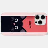 かわいい黒猫の子モダン猫パーソナライズされた名 Case-Mate iPhoneケース (裏面 (横))