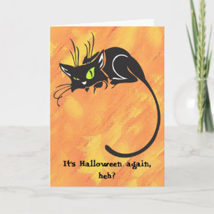 かわいい黒猫の子供用ハロウィンカード カード