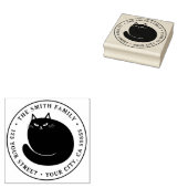 かわいい黒猫の子猫リターンアドレス ラバースタンプ (押印)