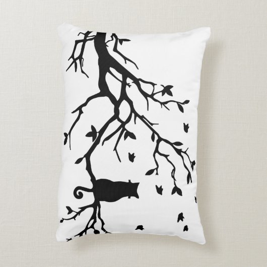 かわいい黒猫の枕 アクセントクッション (裏面(縦))