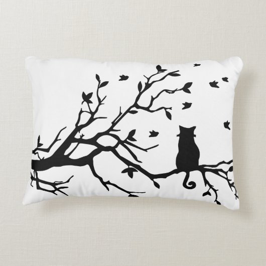 かわいい黒猫の枕 アクセントクッション (裏面)