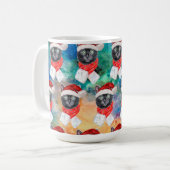 かわいい黒猫の楽しいクリスマス コーヒーマグカップ (正面左)