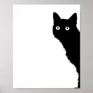 かわいい黒猫の横顔ポスター、猫好きさんにぴったり ポスター