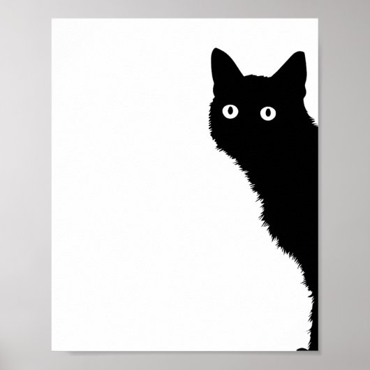 かわいい黒猫の横顔ポスター、猫好きさんにぴったり ポスター (正面)