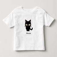 かわいい黒猫の猫の鳴き声の漫画の幼児のワイシャツ