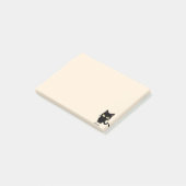 かわいい黒猫の猫の鳴き声の漫画 ポストイット (アングル)