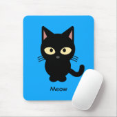かわいい黒猫の猫の鳴き声の漫画 マウスパッド (マウス)