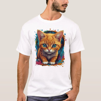 かわいい黒猫の美意識デザインTシャツ Tシャツ