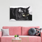 かわいい黒猫の肖像画 キャンバスプリント (インサイチュ (リビング))