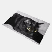 かわいい黒猫の肖像画 ドアマット (アングル)