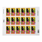 かわいい黒猫の観葉植物この本は ラベル (フルシート)