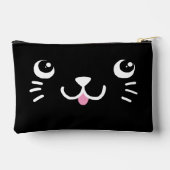 かわいい黒猫の顔 アクセサリーポーチ (裏面)