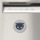 かわいい黒猫の顔 マグネット (インサイチュ (食洗機))
